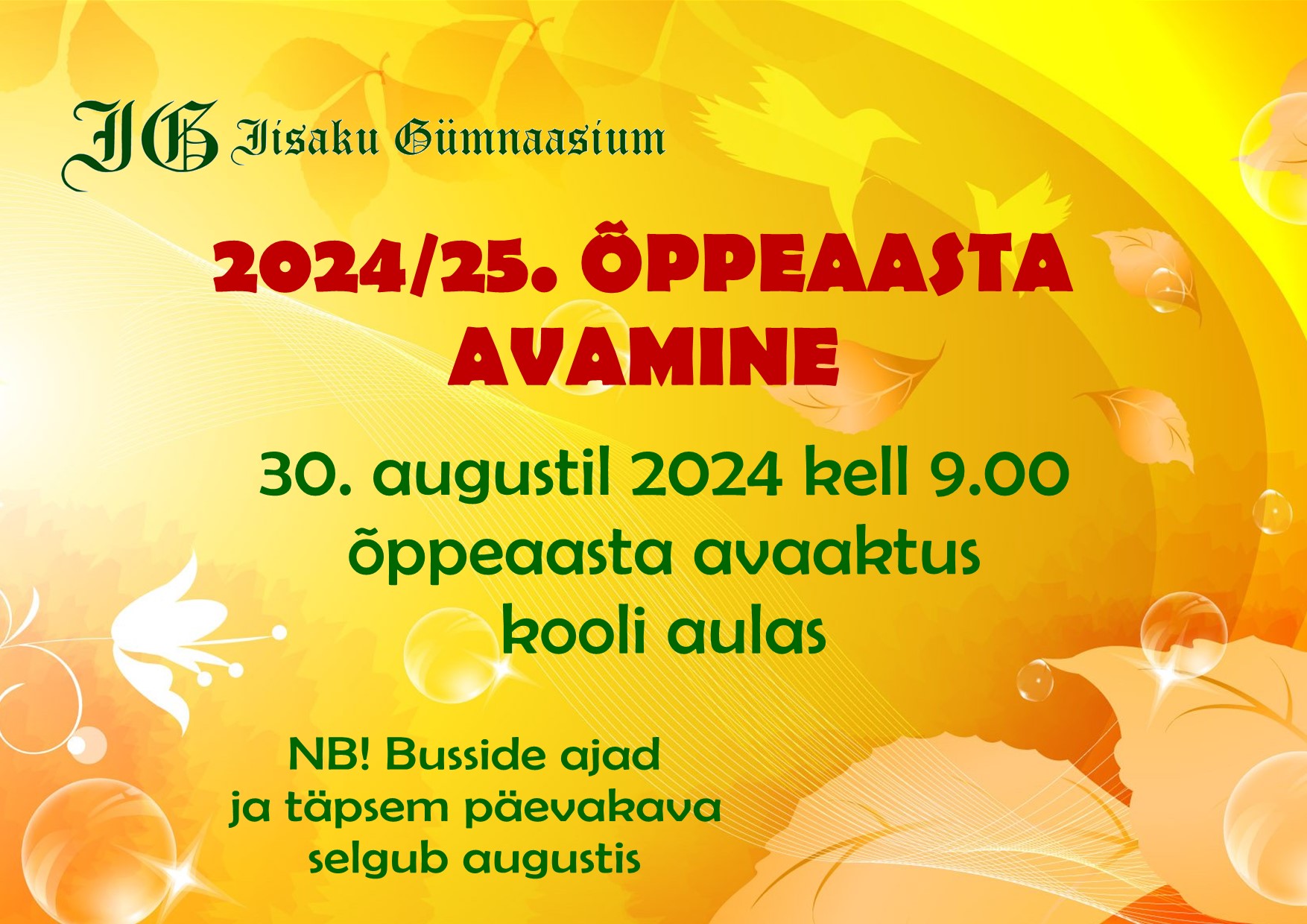 2024/25. õppeaasta algus