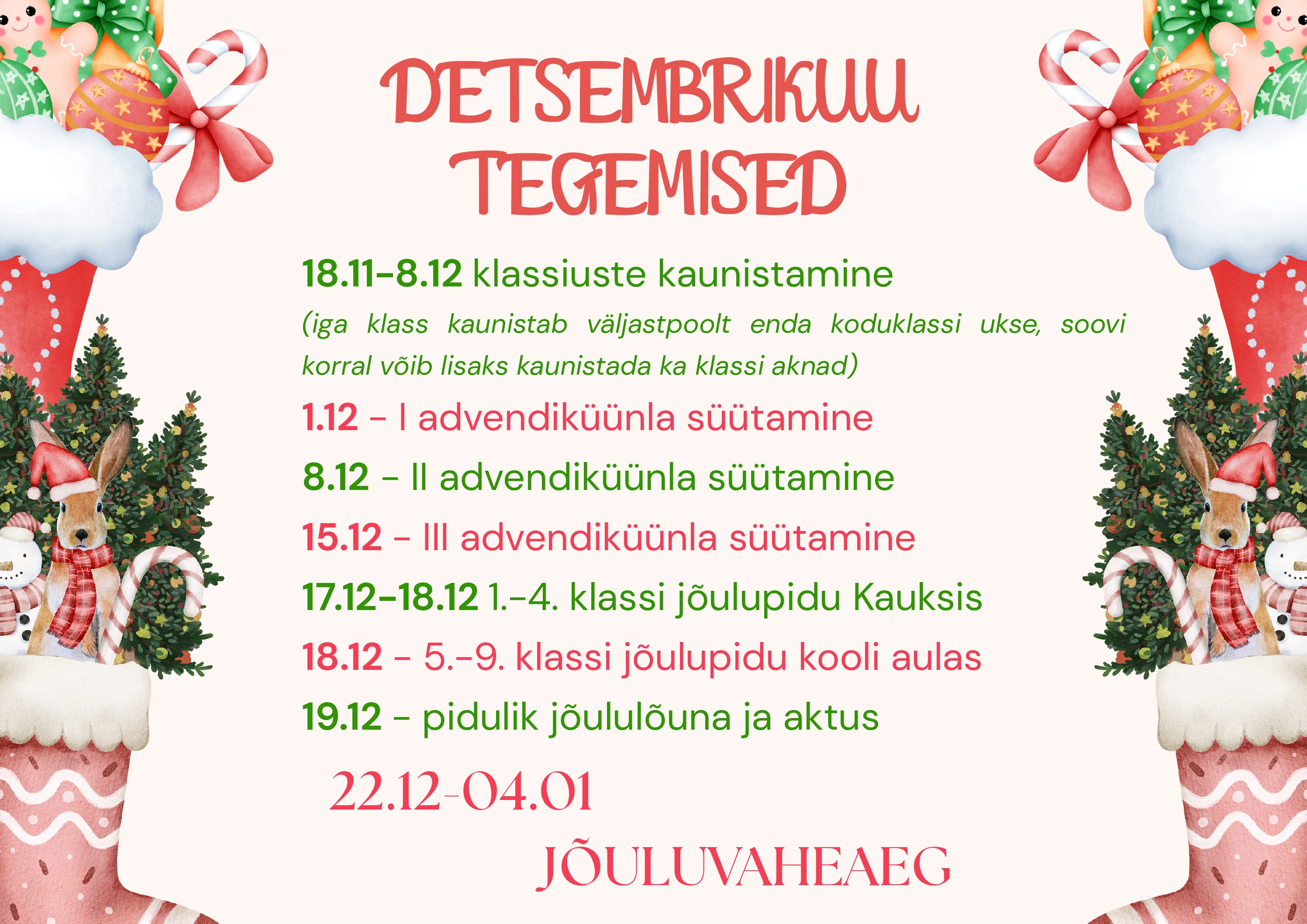 Ülevaade detsembrikuu tegemistest